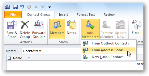 Edit Group Outlook 2010
